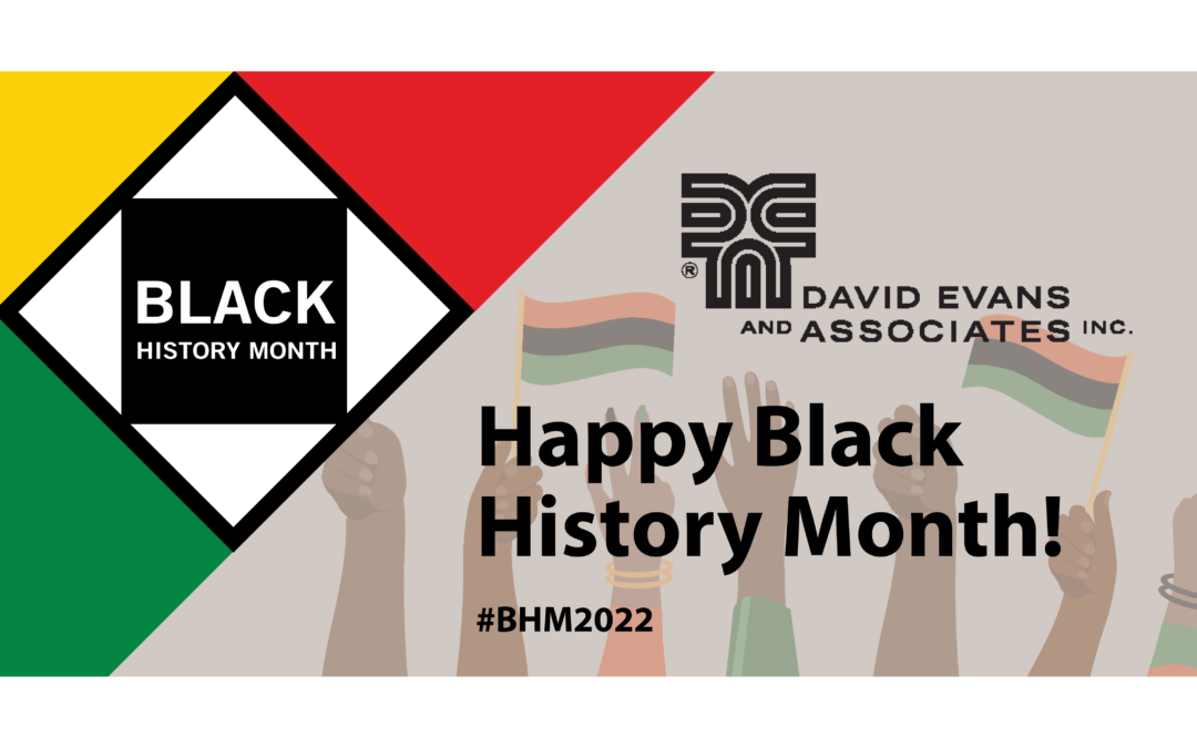 Graphic that reads "Happy Black History Month! #BHM2022"