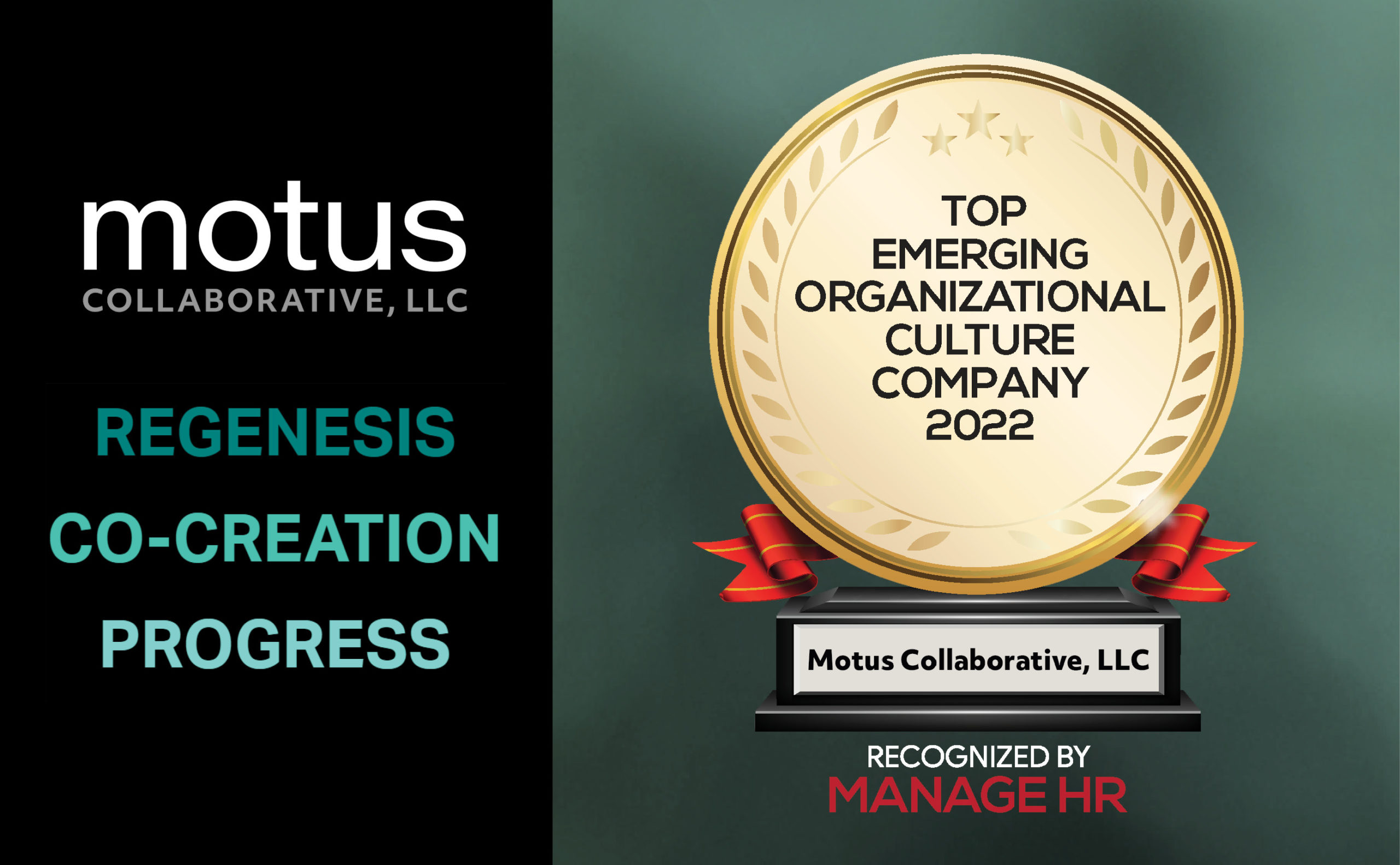 Graphic of an award that reads "top emerging organizational culture company 2022"